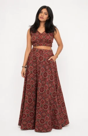 ajrakh hand block printed set