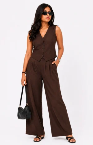 cotton brown co-ord set