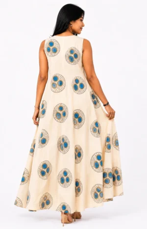 white flare dress-back-wovenery
