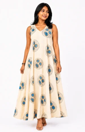 white flare dress-wovenery
