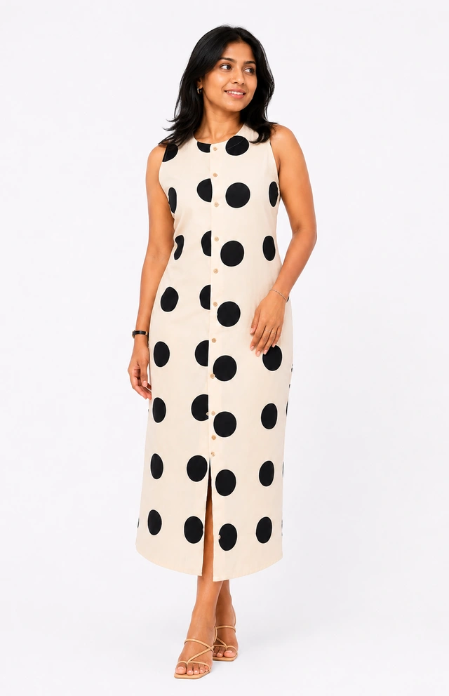 A-Line Big Polka Dress