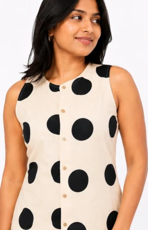 polka close-up-dress-wovenery