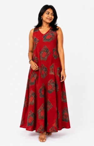 red flare dress.wovenery