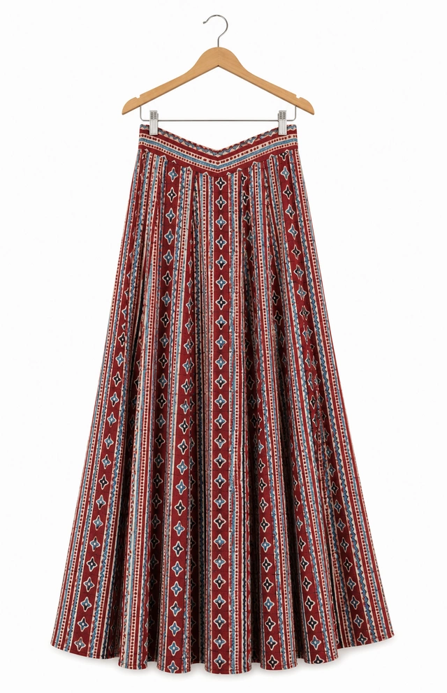 Ajrakh maroon skirt