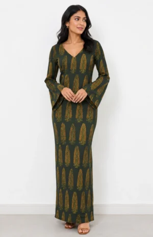 Pure cotton hand block printed ajrakh dress
