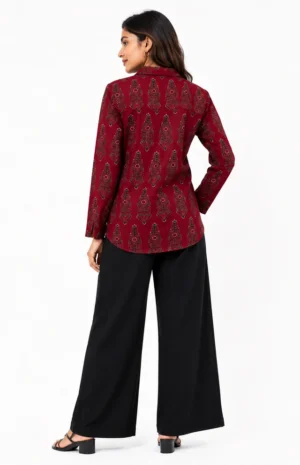 Modal Red shirt-BACK-wovenery
