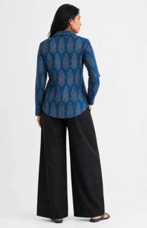 Modal blue shirt-BACK-wovenery