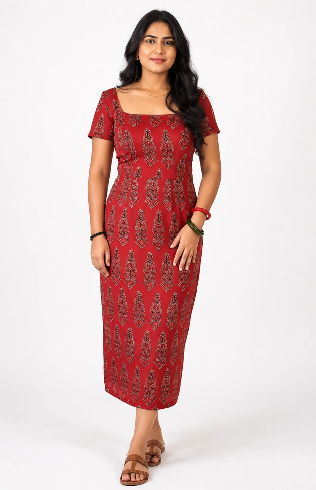 Modal silk leaf dress