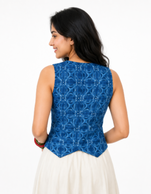 indigo waist coat-back