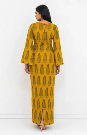 mustard leaf dress -B-wovenery