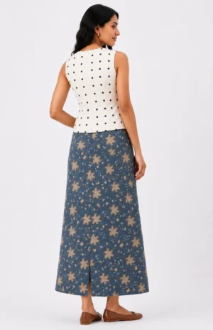 polka with indigo skirt-back-wovenery