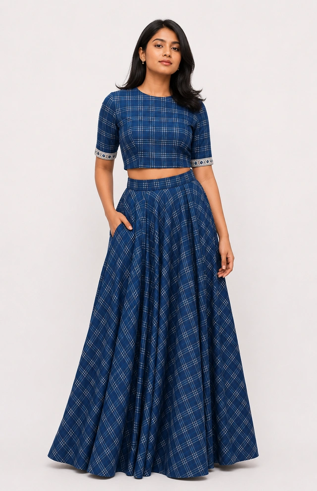 Indigo skirt set