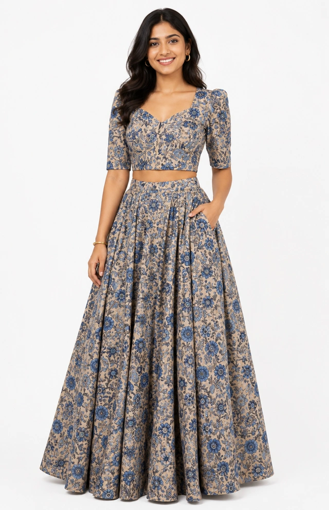 ajrakh top and skirt