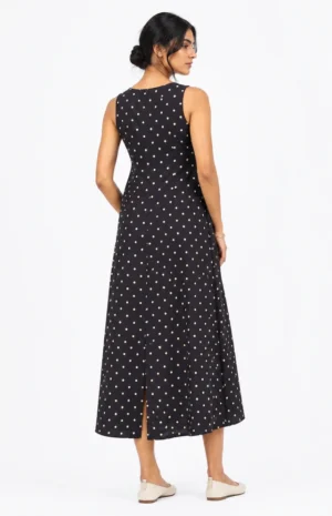 polka black dress-B-wovenery