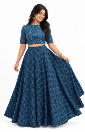 Indigo skirt set