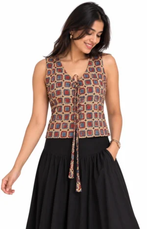 ajrakh boho top-F