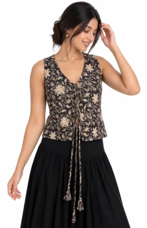 floral boho top-F