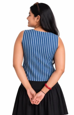indigo boho top-B