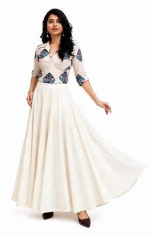 Ready to style the slub cotton plain skirt