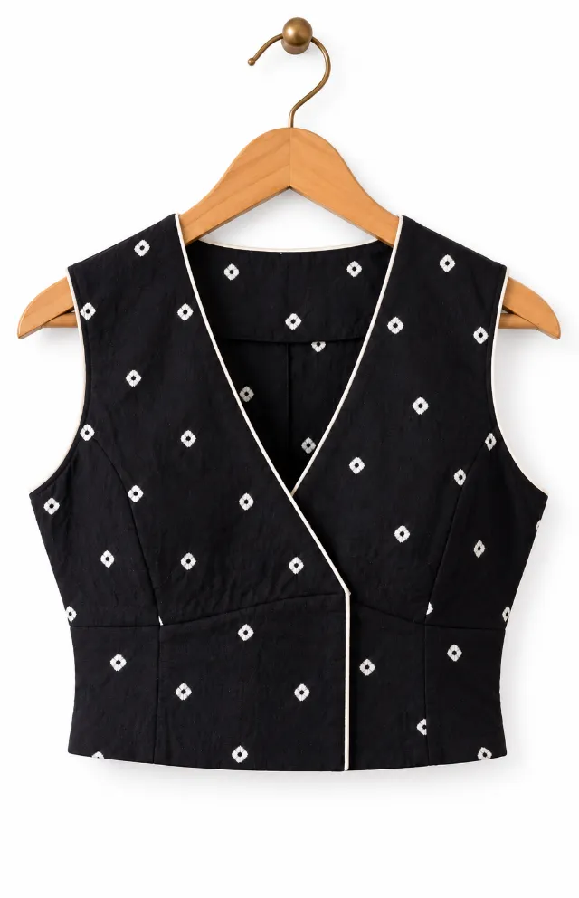Hand-Tied Bandhani Cotton Blouse