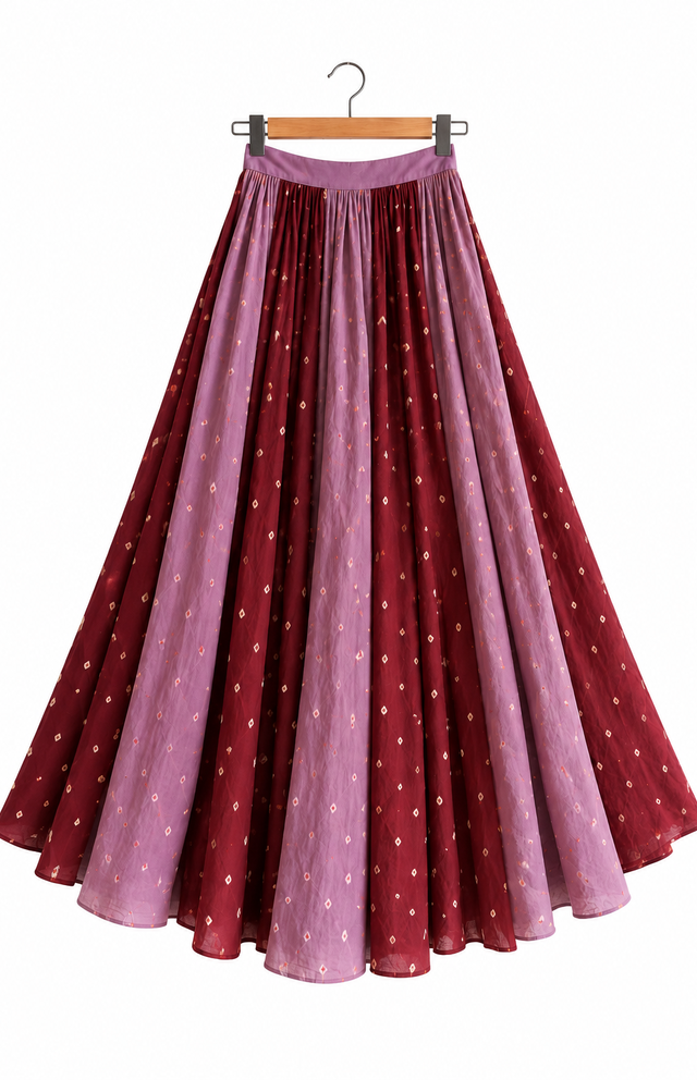 Hand-Dyed Bandhani Kali Skirt
