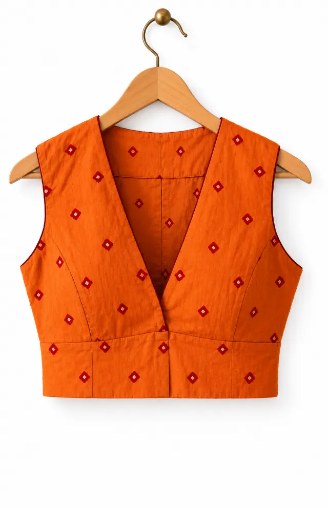 Hand-Tied Bandhani Cotton Blouse