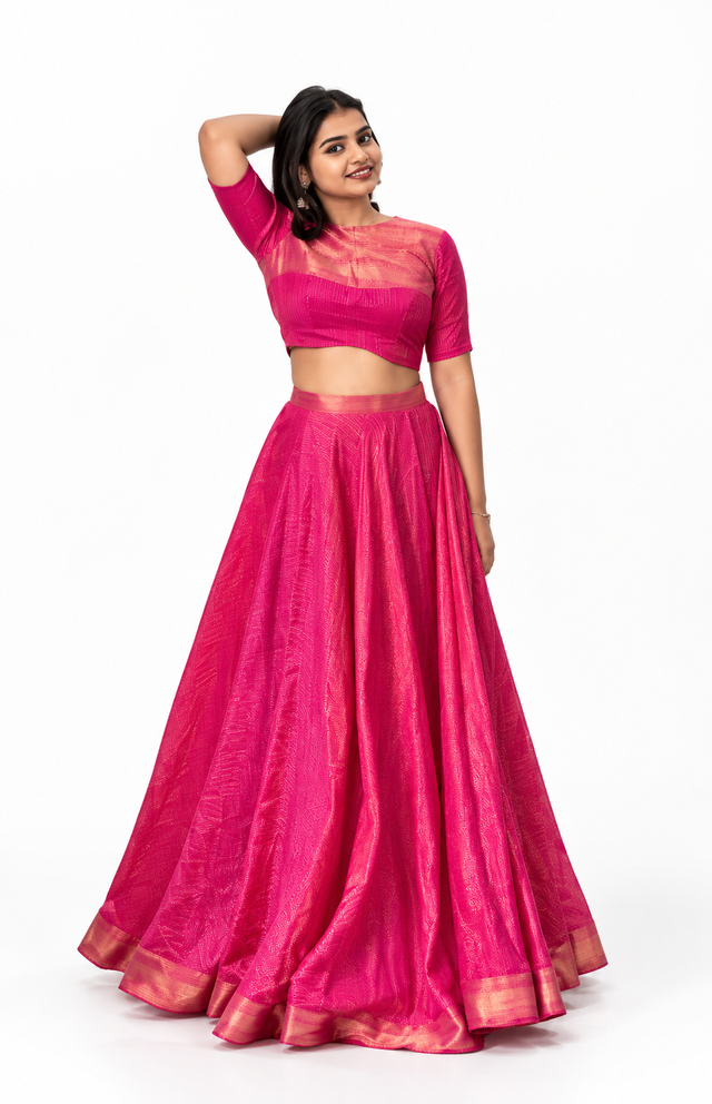 Royal Hot Pink Silk Set