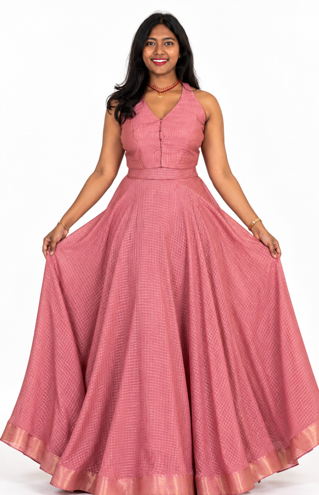 Royal Peach Silk Set