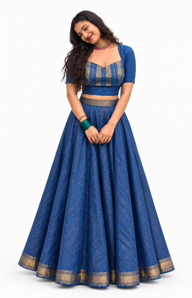 Royal Blue Silk Set