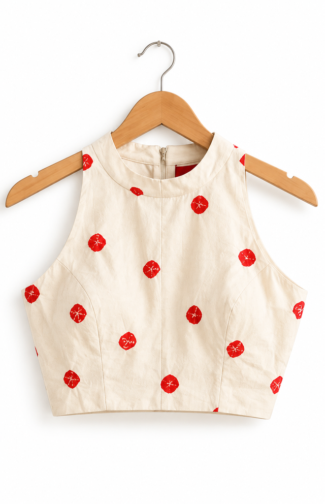 Hand-Tied Bandhani Cotton Blouse