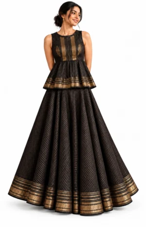 Royal black silk set