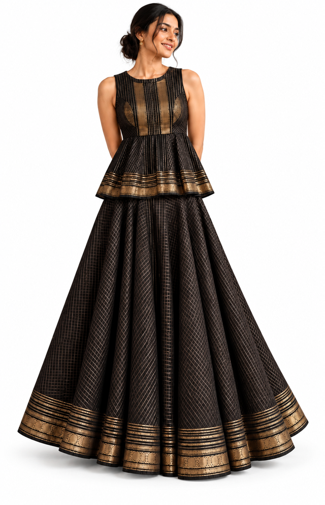 Royal Black Silk Set