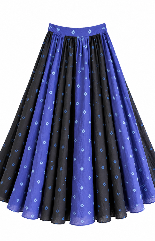 Hand-Dyed Bandhani Kali Skirt