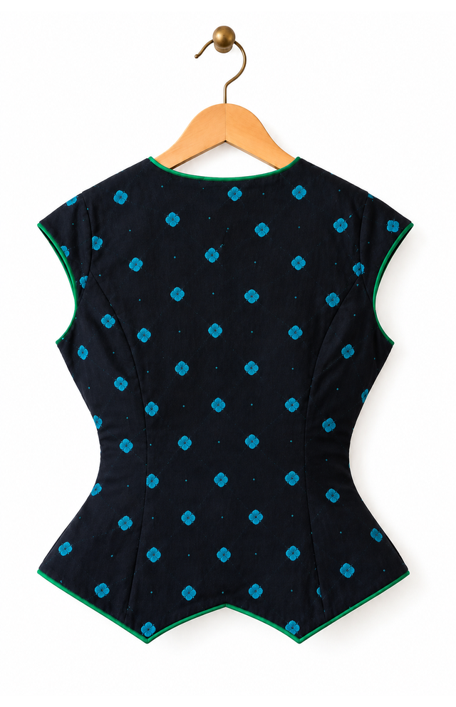 Navy Floral Peplum Vest Back_640x992