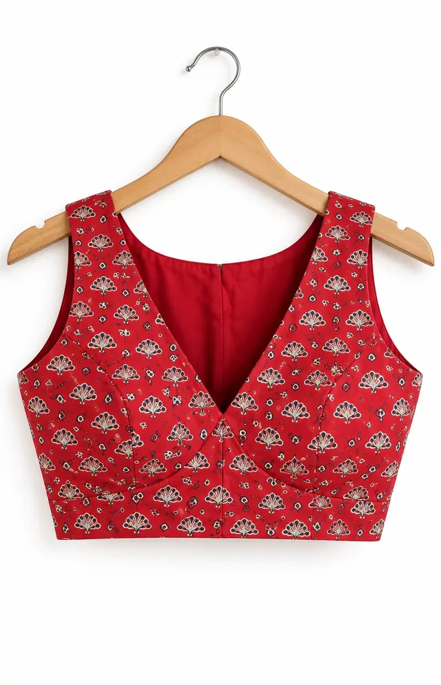 Red Modal Silk Blouse