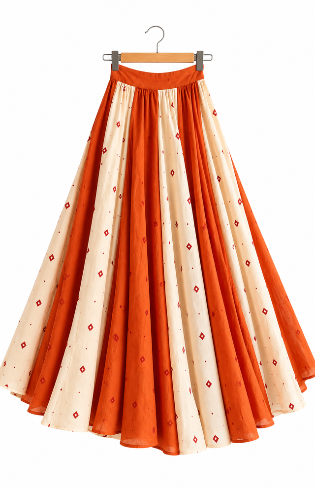 Hand-Dyed Bandhani Kali Skirt