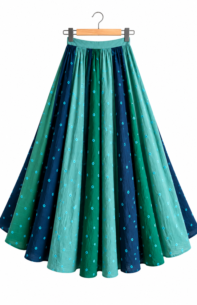 Hand-Dyed Bandhani Kali Skirt